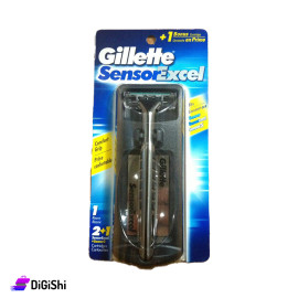 ماكينة حلاقة رجالية مع 3 شفرات ماركة Gillette موديل SENSOREXCEL