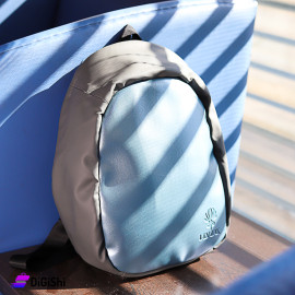 Lily Zak Women's Leather Backpack Bright Cyan and Grey