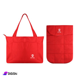 Lily Zak Shoulder Bag with Laptop Pouch Red