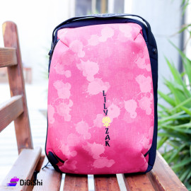 حقيبة لابتوب ظهر شعار Lilly Zak قماش طبقتين لون فوشيا