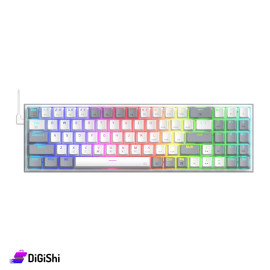 كيبورد سلكي K628WG-RGB ماركة REDRAGON لون أبيض ورمادي