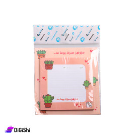 Notebook Drawing Cactus light Coral Colour