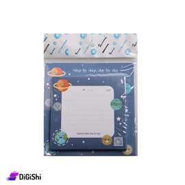 دفتر ملاحظات رسمة كواكب لون كحلي