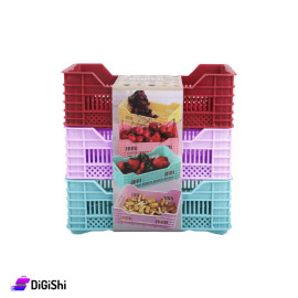 SUPER STAR Set of Small Plastic Baskets 3Pieces Colors Purple red and Sky Blue