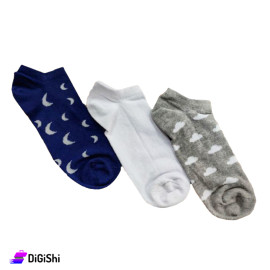 Alchin Women Cotton Solitaire Socks 3 Pairs Set No.408/B