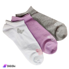 Alchin Women Cotton Solitaire Socks 3 Pairs Set No.408/D