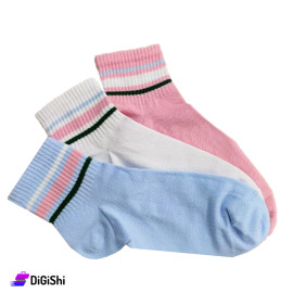 Women's Cotton Solitaire Socks 3 Pairs Set No.409/A