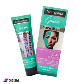 Netrosina Skin Glowing Facial Green Clay Mask with Tea Tree and Zinc and Menthol