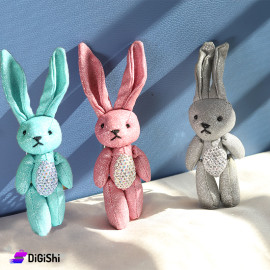 Rabbit Shape Key Chain Cotton and Shiny Fabric Set1