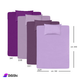 ALHOUDA Bed Sheet Set with Pillow Cover Single Size - Shades of Purple