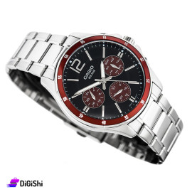 ساعة يد رجالية ماركة Casio موديل MTP-1374D-5AVDF لون فضي