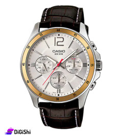 Casio Men's Leather Watch Model MTP-1374L-7AVDF BrownColor
