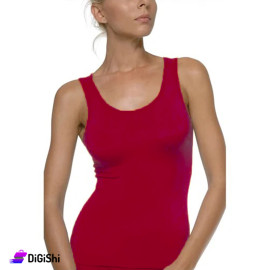 Women's Cotton Bralette Wide Strap Free Size Dark Red Color 143 Model