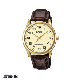 Casio Men's Leather Watch Model MTP-V001GL-9BUDF Brown Color