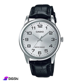 ساعة يد رجالية كستك جلد ماركة Casio موديل MTP-V001L-7BUDF لون أسود