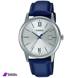 Casio Men's Leather Watch Model MTP-V002L-7B3UDF Blue Color