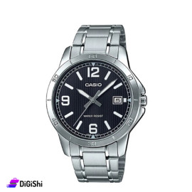 ساعة يد رجالية ماركة Casio موديل MTP-V004D-1B2UDF لون فضي
