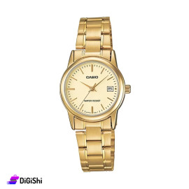 ساعة يد نسائية ماركة Casio موديل LTP-V002G-9AUDF لون ذهبي