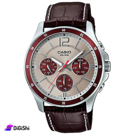 Casio Men's Leather Watch Model MTP-1374L-7A1VDF Brwon Color
