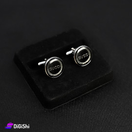 Silver Cufflinks with Round Shape and GUCCI Logo