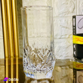 Delisoga 6-piece Clear Glass Cups with Bottom Decoration