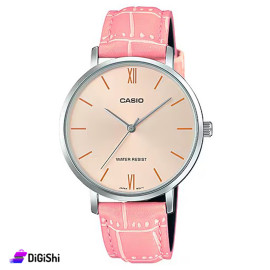 Casio Women's Watch Model LTP-VT01L-4BUDF Pink Leather Strap