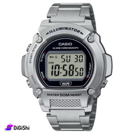 Casio Sports Men Watch Model W-219HD-1AVDF Silver Metal Strap
