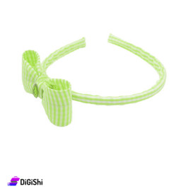 Plastic Hair Bow With White And Colored Checkered Bow