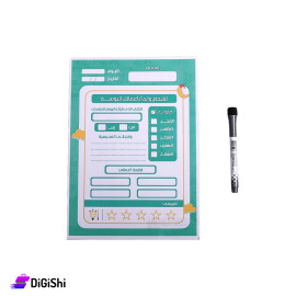 Flexible transparent plastic daily for to-do list Tablet Paper with Black Pen Green