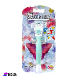 QUEEN Women's Razor with 5 Replacement Heads Tiffany