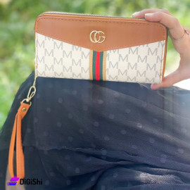 Women's Leather Two Layer Wallet Gucci Logo Honey