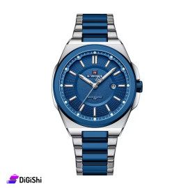 ساعة يد رجالية NaviForce موديل NF9212 لون فضي وأزرق