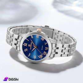 NAVIFORCE Women's Watch Model nf5032 with Luxury Box and Gift Battery Silver and Navy
