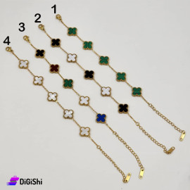 إسوارة نسائية ذهبية VAN CLEEF 5وردات
