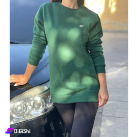 Plain Cotton Fleece Sweater with Small LOUIS VUITTON Logo 181 Model Olive Color