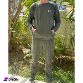 Men's Cotton Pajama with Front Pocket Olive Color