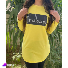 Women's Polyester Long Sweater Yellow Color
