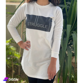Women's Polyester Long Sweater White Color
