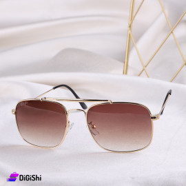 Ray Ban Sunglasses with Brown Treatment Lens and Metal Black and Golden Frame - Copy