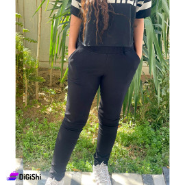Women's Cotton Plain Pants Black Color 174 Model