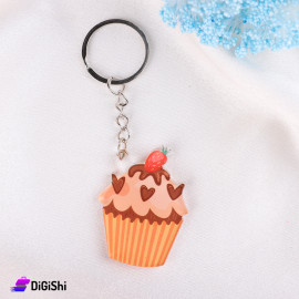 Plexiglass cupcake Keychain Brown