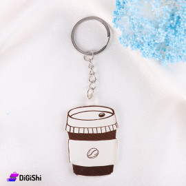 Plexiglass Cup of Coffee Keychain Brown