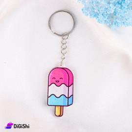 Plexiglass Ice Cream Keychain Pink and Blue