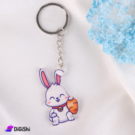 Plexiglass Rabbit Keychain White