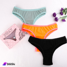 مجموعة سليب نسائي ريب ليكرا مخطط 3قطع ماركة SWAY