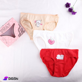 Set of SWAY 3-Piece Women's Cotton Sleepwear with Teddy Bear Graphics