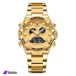 ساعة يد رجالية ماركة NAVIFORCE موديل NF9207 لون ذهبي