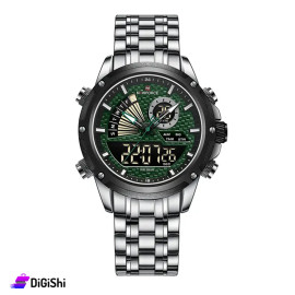 NAVIFORCE Men's Watch Model NF9205 Silver and Green Color