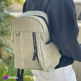 Women's Canvas Backpack with Front Zipper Pocket light Olive