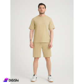 Men's Cotton Set Consisting of Shorts and wide sweater Mocca Color